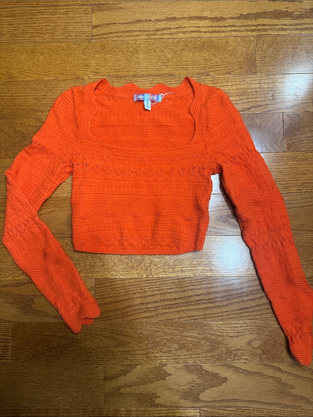 Sz Medium Urban Outfitters Orange Knit Crop Sweater